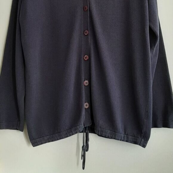 ERIC ALEXANDRE Cardigan Button Down Fine Knit Navy Sz L - Picture 3 of 7